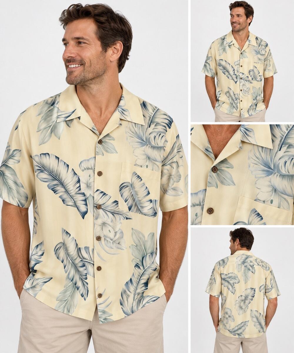 Tommy Bahama Men's Silk Hawaiian Shirt - Tropical Leaf